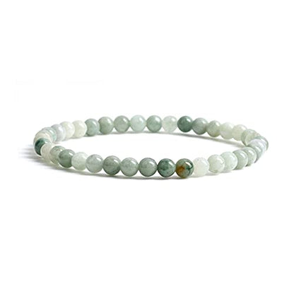 Cherry Tree Collection Gemstone Beaded Bracelets For Women and Men – Promotes Protection, Courage, Focus, Balance & Luck – Available in S, M, L with 4mm Round Beads - color: Burma Jade, size: Medium