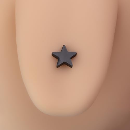 4Pcs 14G Stainless Steel Tongue Rings for Women Simple Heart Star Maple Leaf Tongue Ring Straight Bar Tongue Barbell Hypoallergenic Tongue Piercing Jewelry - style: Star