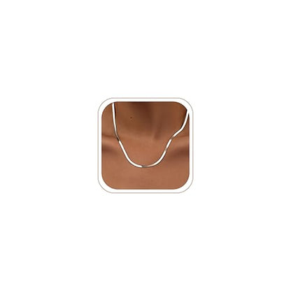 WomenGifts 14K Gold Silver Plated Herringbone Necklace for Women, Dainty Snake Chain Choker, Trendy Simple Long Layered Jewelry Non Tarnish, 3/4/5/8mm,14,16,18,20,22,24,26 Inch Thin & Chunky Options - color: Silver, style: 3mm-18inch