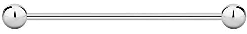 Forbidden Body Jewelry nipple barbell, nipple bars, silver nipplerings piercing Surgical Steel 8g - 18g Straight Barbell Body Jewelry (Sold Individually) - style: 16G 35mm (1 3/8") 4mm Balls