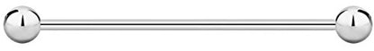Forbidden Body Jewelry nipple barbell, nipple bars, silver nipplerings piercing Surgical Steel 8g - 18g Straight Barbell Body Jewelry (Sold Individually) - style: 16G 35mm (1 3/8") 4mm Balls