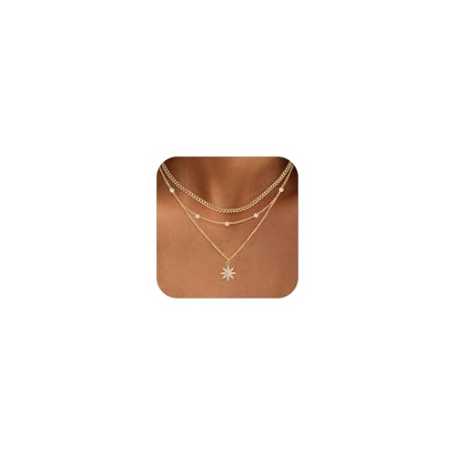 XIXINI Layered Necklaces for Women, Dainty Gold Necklace Stack 14k Gold Plated Layering Pendant Necklace Set Simple Statement Gold Necklaces for Women Trendy Fashion Waterproof Gold Jewelry - color: Gold-Set 4