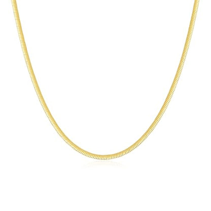ARSIS 18K Gold Plated Herringbone Necklace Snake Chain Choker Dainty Layered Hypoallergenic Jewelry Gift for Women - color: Gold Single Layer 3mm