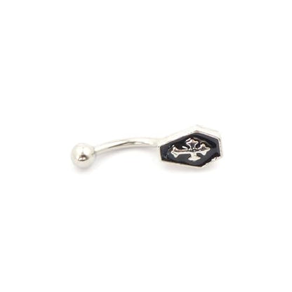 16G Black Coffin Cross Eyebrow Rings for Women Men 316L Stainless Steel Eyebrow Curved Barbell Rook Cartilage Earrings Statement Eyebrow Piercing Jewelry