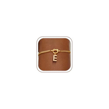 Gold Initial Bracelets for Women Jewelry Gifts - Dainty 14K Gold Plated Zircon Letter Knot Bracelet 26 Alphabet Monogram Initial Bracelets Birthday Gifts for Women - color: E