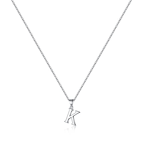 Turandoss S925 Sterling Silver Initial Necklaces for Women, Dainty Hypoallergenic Letter Initial Pendant S925 Sterling Silver initial Necklace for Women Jewelry Gifts - style: K