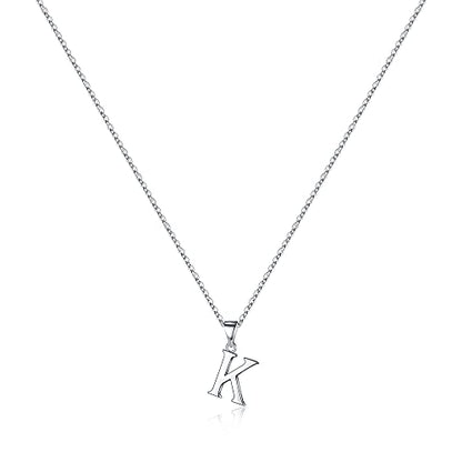 Turandoss S925 Sterling Silver Initial Necklaces for Women, Dainty Hypoallergenic Letter Initial Pendant S925 Sterling Silver initial Necklace for Women Jewelry Gifts - style: K