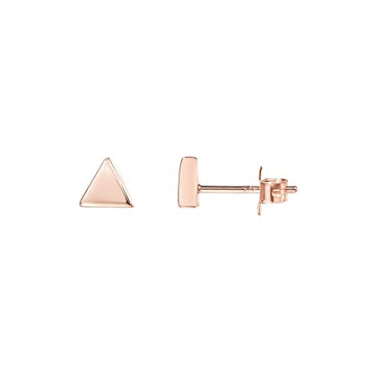 PAVOI 14K Gold Plated 925 Sterling Silver Tiny Stud Earrings for Women - Dainty Circle, Triangle, Bar Earrings - Hypoallergenic Minimalist Geometric Jewelry Small Gold Studs for Women - style: Triangle