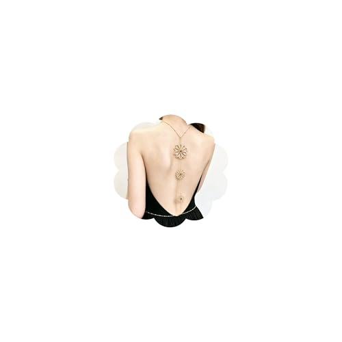 Back Body Chain for Women Boho Pearl Cross Flower Back Drop Necklace Adjustable Y-Shaped Lariat Back Jewelry - color: gold