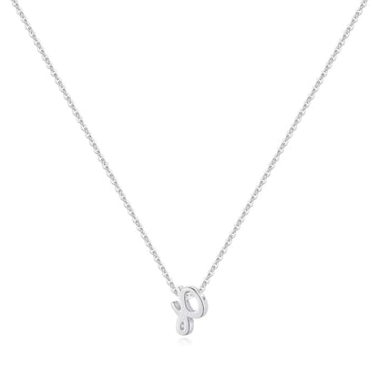 Memorjew 925 Sterling Silver Cursive Initial Necklace, Letter A-Z Necklace | 925 Sterling Silver Necklace, Dainty Letter Cursive Initial Necklaces for Women Trendy Jewelry, Birthday Gifts for Women Her - style: P-Silver