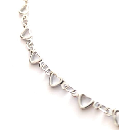 Silver Heart Anklet 10-inch for Women 304 Stainless Steel Chain Swim-Friendly Tarnish Resistant Dainty Versatile Ankle Bracelet Jewelry Gift Boxed