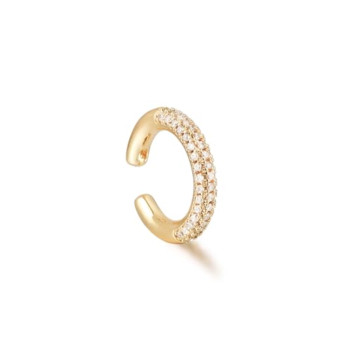 Women Ear Cuff Earring Gold Non Pierced Ear Cartilage Clip on Wrap Hoop 14K Gold Filled Tiny Boho Beach Simple Minimalist Delicate Handmade Hypoallergenic Jewelry Gift-Sold as Single/Pair - style: Tube A