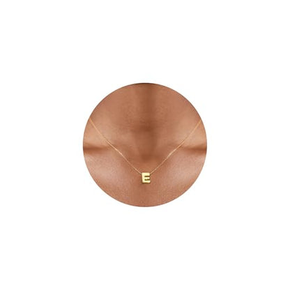 Gold Initial Necklace for Women - Dainty Letter Pendant Necklaces, Adjustable 18+3 Inch Chain, Personalized Gift Trendy Jewelry for Mom, Daughter, Wife (Choose Letter A-Z) - color: E