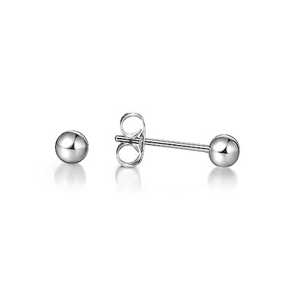 Limerencia Hypoallergenic G23 Pure F136 Implant Grade Titanium Earrings | 20G Flat Back Studs with CZ, Available in Round, Princess-Cut, Square & Ball, Earrings for Women and Men with Sensitive Ears - style: 4mm Round Ball