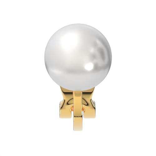 Aloha Earrings Simulated Freshwater Pearl Clip On Stud Earrings - style: Gold Tone