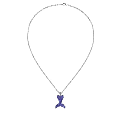 FM FM42 Temperature Sensing Color Changing Pendant Necklace with 19.29" Stainless Steel Rolo Chain - color: Mermaid