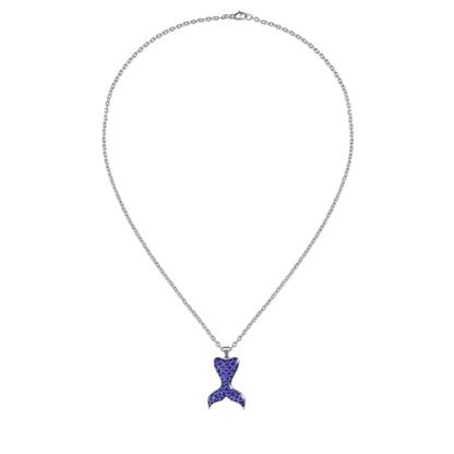 FM FM42 Temperature Sensing Color Changing Pendant Necklace with 19.29" Stainless Steel Rolo Chain - color: Mermaid