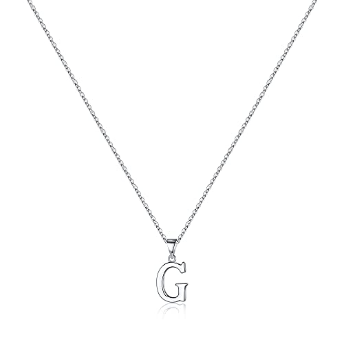 Turandoss S925 Sterling Silver Initial Necklaces for Women, Dainty Hypoallergenic Letter Initial Pendant S925 Sterling Silver initial Necklace for Women Jewelry Gifts - style: G