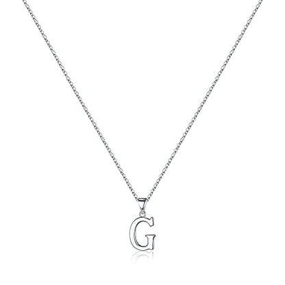 Turandoss S925 Sterling Silver Initial Necklaces for Women, Dainty Hypoallergenic Letter Initial Pendant S925 Sterling Silver initial Necklace for Women Jewelry Gifts - style: G
