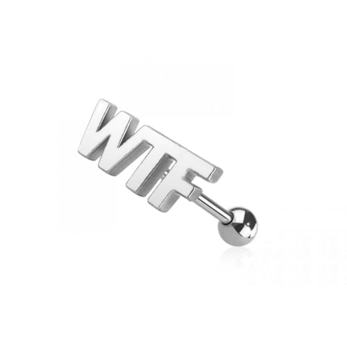 Pierced Owl 14GA 316L Stainless Steel Naughty Words Tongue Barbell - style: WTF