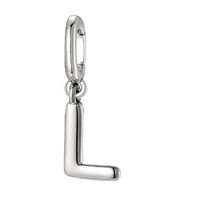 OVRUNS Initial Charm for Women Letter Bracelet Necklace Charms With Clasp | Alloy,nickel,safe for sensitive skin,Pendant with install clasp,fits bracelets with necklaces,great for gift - color: Silver, style: Letter L