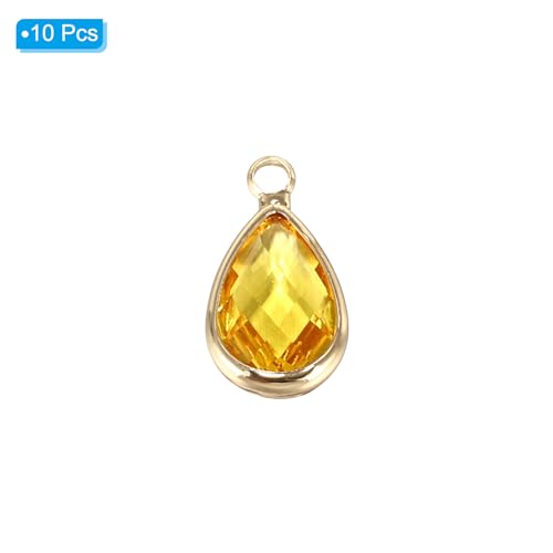 PATIKIL Birthstone Charm Beads Drop Pendant, Handmade Birthstone for Personalized Earrings Bracelet Necklace - color: Golden Tone, size: 0.63" x 0.31"