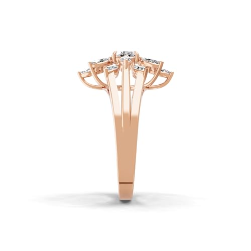 Fabulous Marquise Oval Lab Grown Diamond 14K Gold Band Ring (HRN-000217)