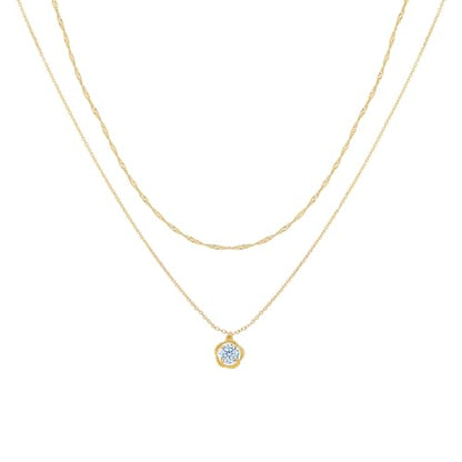 Layered Necklaces for Women - 14K Dainty Gold Plated Layering Chokers Necklaces Set Multilayer Delicate Necklace Trendy Adjustable Long Layered Necklaces for Women - style: 47 Flower Neckalce