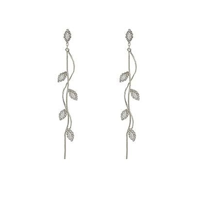 Crystal Wedding Earrings for Bridal Bridesmaid,Bride Drop Earrings Gold Chandelier Dangle Earrings for Women,Cubic Zirconia Rhinestone Dangling Earrings Prom Party Jewelry Gifts - color: Silver