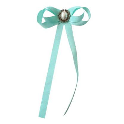 FASELE JKQBUX Women's Brooch Pin pearl Jk preppy style Pre Neck Tie Wedding Party Bow for Women Student Bow Tie accessory - color: Blue-green