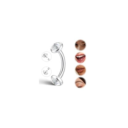 G23 Titanium Rook Piercing jewelry 16G Eyebrow Rings Curved Navel Barbell | Internally Threaded Dainty Helix Earrings Curved Barbell Small Belly Button Rings for Women - color: C, size: Length:6mm