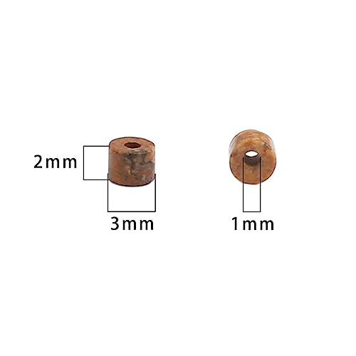 BEADIA Natural Brown Picture Jasper Spacer Beads Caps Flat Round Loose Beads for Beading Jewelry Making 3mmx2mm 38cm - color: Brown Picture Jasper, size: Flat Round 3mm x 2mm