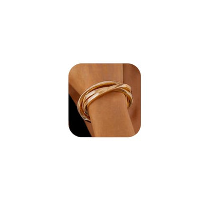 Chunky Gold Bangle Bracelets for Women Trendy Irregular Statement Cuff Bracelets Stack Wide Minimalist 3PCS Bangle Set Jewelry - style: T-Gold B