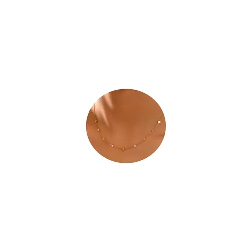Dainty Necklaces with CZ Inlaid Minimalist Stackable Fashion Gifts - color: Eight-pointed Star-GD