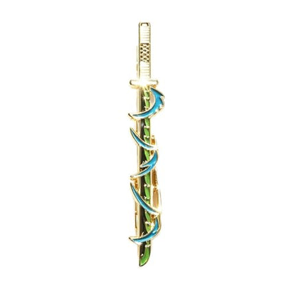 Anime Sword Enamel Tie Clips for Men, Gold-Tone, Anime Theme, Set of 9 Designs - color: Sanemi