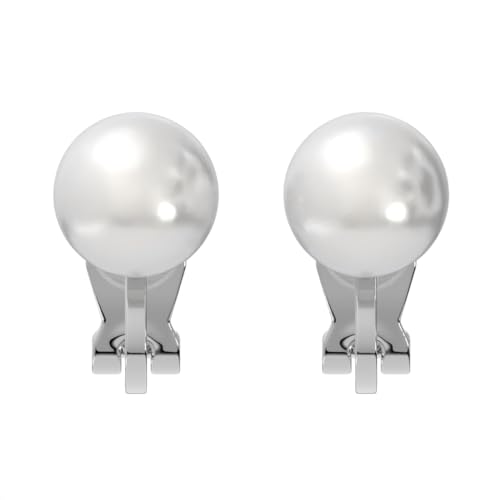 Aloha Earrings Simulated Freshwater Pearl Clip On Stud Earrings - style: Silver Tone