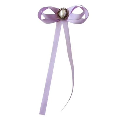 FASELE JKQBUX Women's Brooch Pin pearl Jk preppy style Pre Neck Tie Wedding Party Bow for Women Student Bow Tie accessory - color: Light Purple