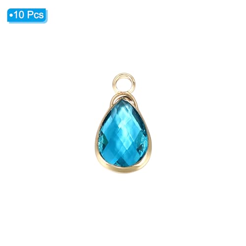PATIKIL Birthstone Charm Beads Drop Pendant, Handmade Birthstone for Personalized Earrings Bracelet Necklace - color: Light Blue, size: 0.51" x 0.28"