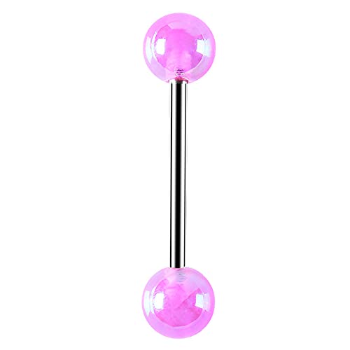 FORUBUS Colorful Tongue Rings Nipple Rings for Women Body Piercing Jewelry 14G 16mm Pierced Barbells Body Jewelry 50Pcs/30Pcs/20Pcs Pack - color: F-12pcs