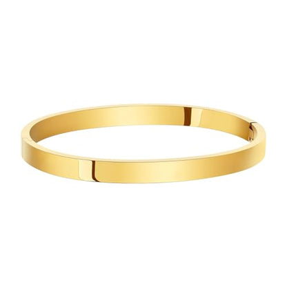 Waterproof Gold Bangle Bracelet sets for Women, 18K Gold PVD Plated Stainless Steel Stackable Bracelets Non Tarnish Oval Design, Minimalist Trendy Premium Jewelry - color: Gold