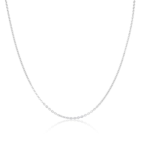 Adabele 304 Surgical Stainless Steel Flat Cable Chain Necklace 18 20 22 24 Inch Cute Small Non Tarnish Waterproof Women Jewelry - size: 20 Inch - 10pcs, style: 1.3mm width