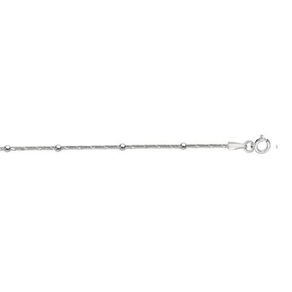 Ritastephens Sterling Silver Italian Bead Snake Link Ankle Bracelet Chain Anklet, 10" (3 Styles) - style: 3mm Round Beads