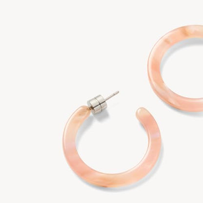 Circle Hoop Earrings Acetate Resin Fashion Jewelry for Women - color: Blossom, size: Mini