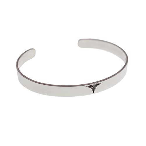Custom .925 Sterling Silver Medical Alert Cuff Bangle Bracelet – Personalized Emergency Info