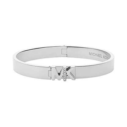 Michael Kors Silver-Tone Bracelet for Women; Bracelets; Jewelry for Women - color: MK Logo Turnlock