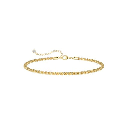 DEARMAY Gold Anklets for Women Waterproof | Non Tarnish14K Gold Plated Ankle Bracelets Set Stack, Summer Beach Jewelry Gifts for Vacation - color: Gold Anklet-S