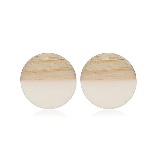 Retro Wooden Resin Geometric Bar Drop Dangle Earrings Layered Leopard for Women Polymer Clay Lightweight Statement Jewelry - style: 19