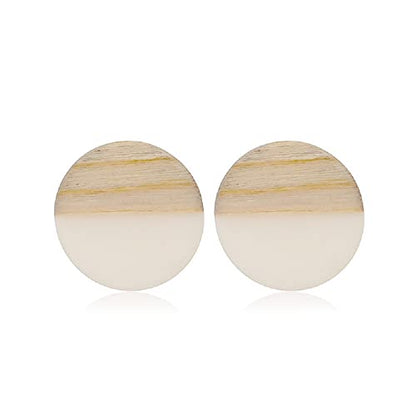 Retro Wooden Resin Geometric Bar Drop Dangle Earrings Layered Leopard for Women Polymer Clay Lightweight Statement Jewelry - style: 19