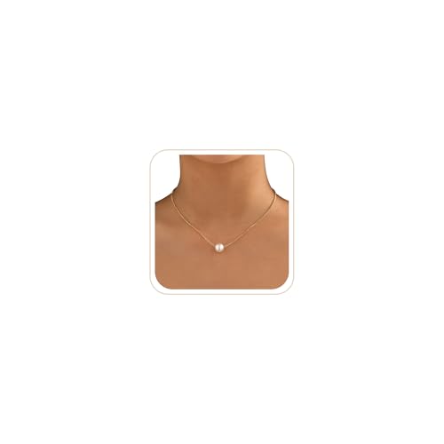 Trinckle Pearl Necklaces for Women, Pearl Choker Dainty Pendant Necklace | White Pendant Choker for Teen Girls, Layered Daisy Jewelry, Wedding Strands for Bride Bridesmaids as Beach Summer Accessories - style: Single necklace