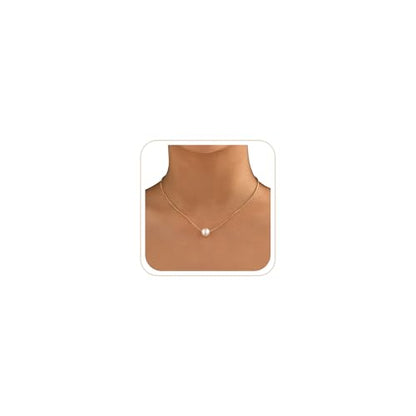 Trinckle Pearl Necklaces for Women, Pearl Choker Dainty Pendant Necklace | White Pendant Choker for Teen Girls, Layered Daisy Jewelry, Wedding Strands for Bride Bridesmaids as Beach Summer Accessories - style: Single necklace